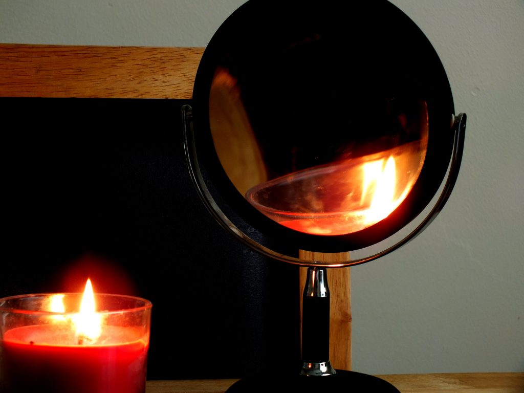 candle and mirror